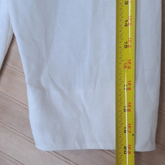 Ruby Rd. Winter White Linen Blend Rosette Detail Beaded Embellished Light Jacket - Picture 14 of 14